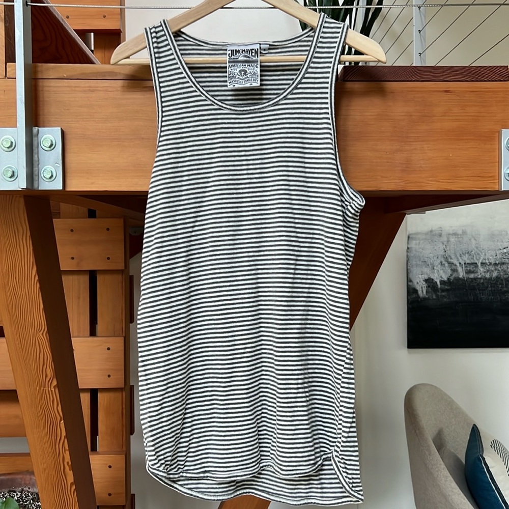 Jungmaven hemp/cotton long striped tank